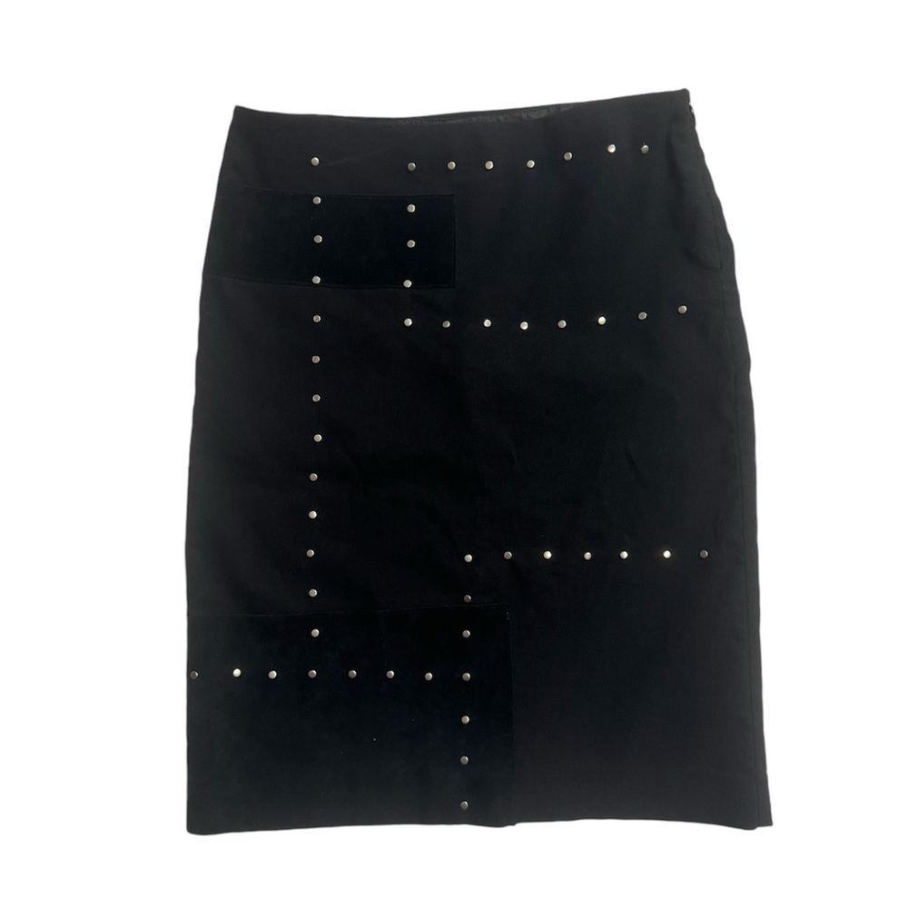 CYNTHIA STEFFE Black Studded Pencil Skirt